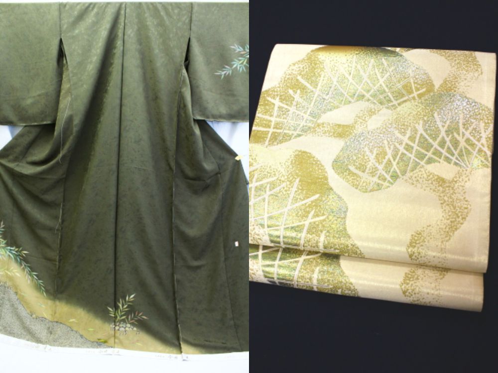 お茶会にお薦め～ 最高級正絹訪問着「今井幸夫作 手描友禅 枝花」×名門