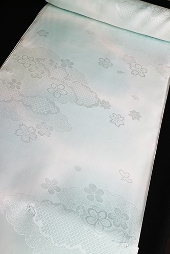 最高級正絹長襦袢「雲取り鹿の子に桜とぼかし」 | すべての商品