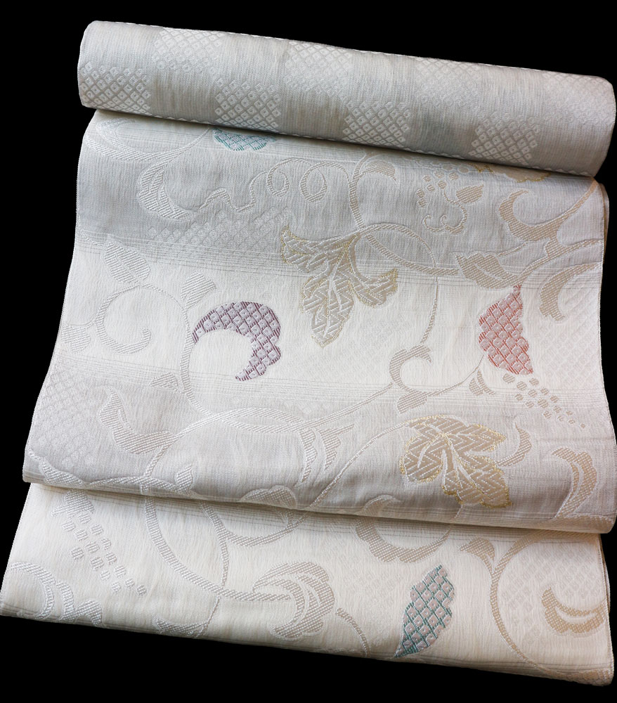 西陣織弥栄織物謹製 九寸名古屋帯「横段ボカシに葡萄唐草」 | 販売着物