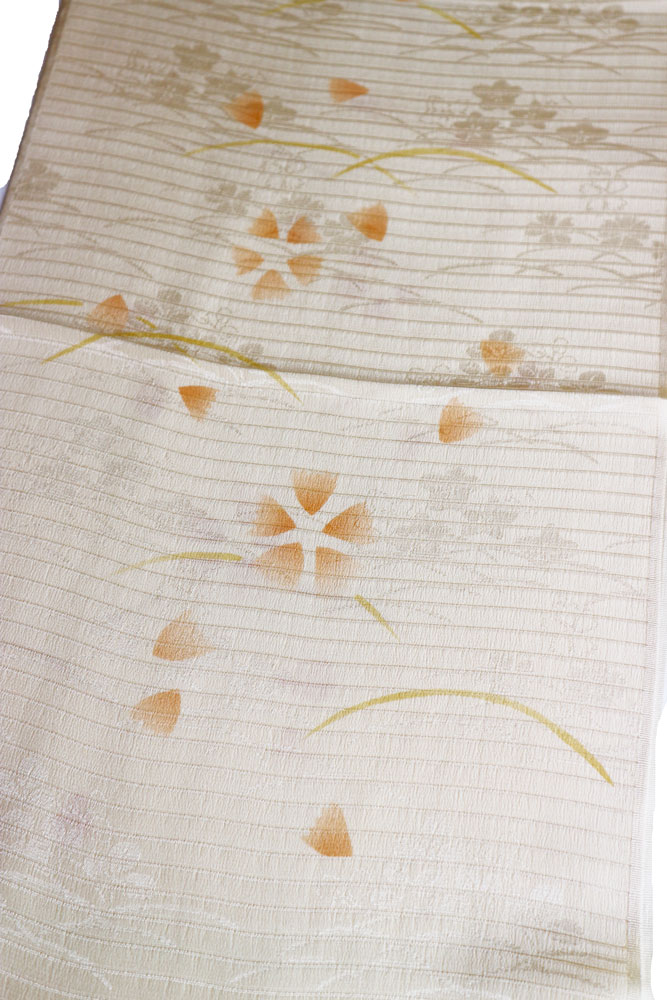 露芝 夏帯 着物 NO-1050 藤の花 名古屋帯