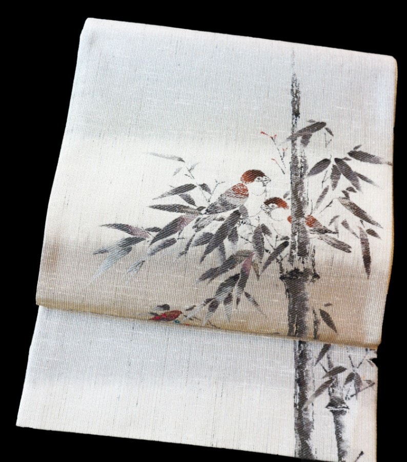 厳選仕立上がり商品 逸品正絹袋帯「竹に鳥」 | 販売着物商品,新入荷