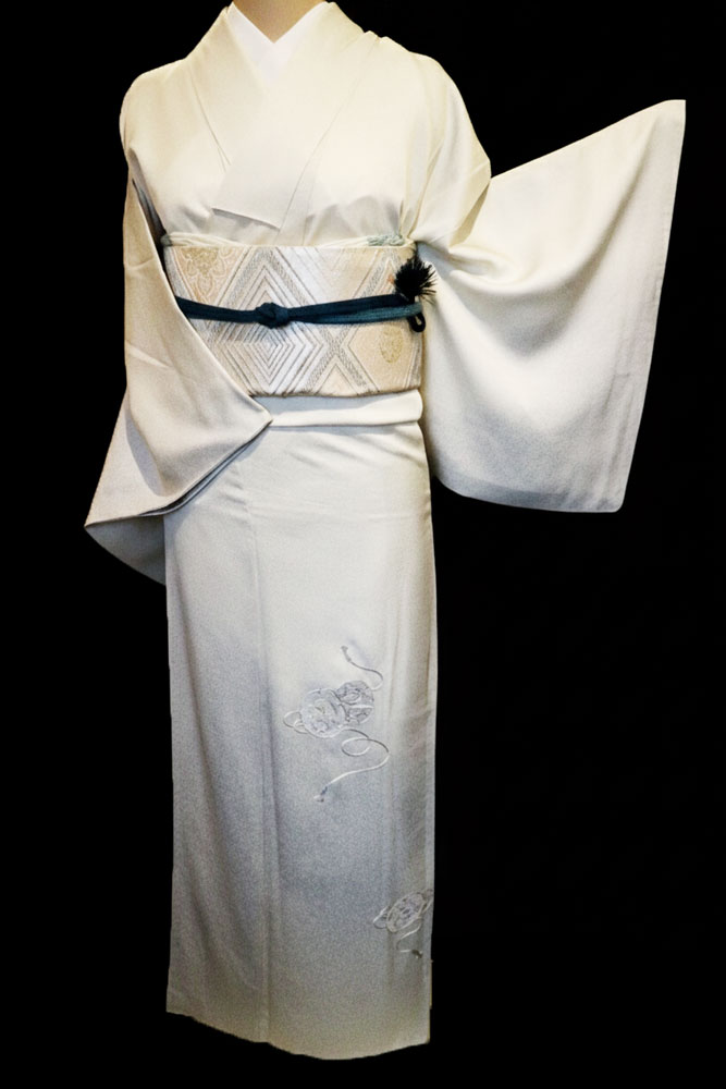 正絹訪問着 レンタルフルセット「たたき染めに蘇州刺繍 鼓