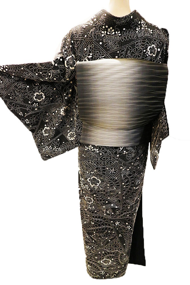 訪問着➕長襦袢フルセット　総絞り　モノトーン　辻が花　着物　正絹　豪華 訪問着➕長襦袢フルセット 総絞り モノトーン 辻が花 着物 正絹 豪華