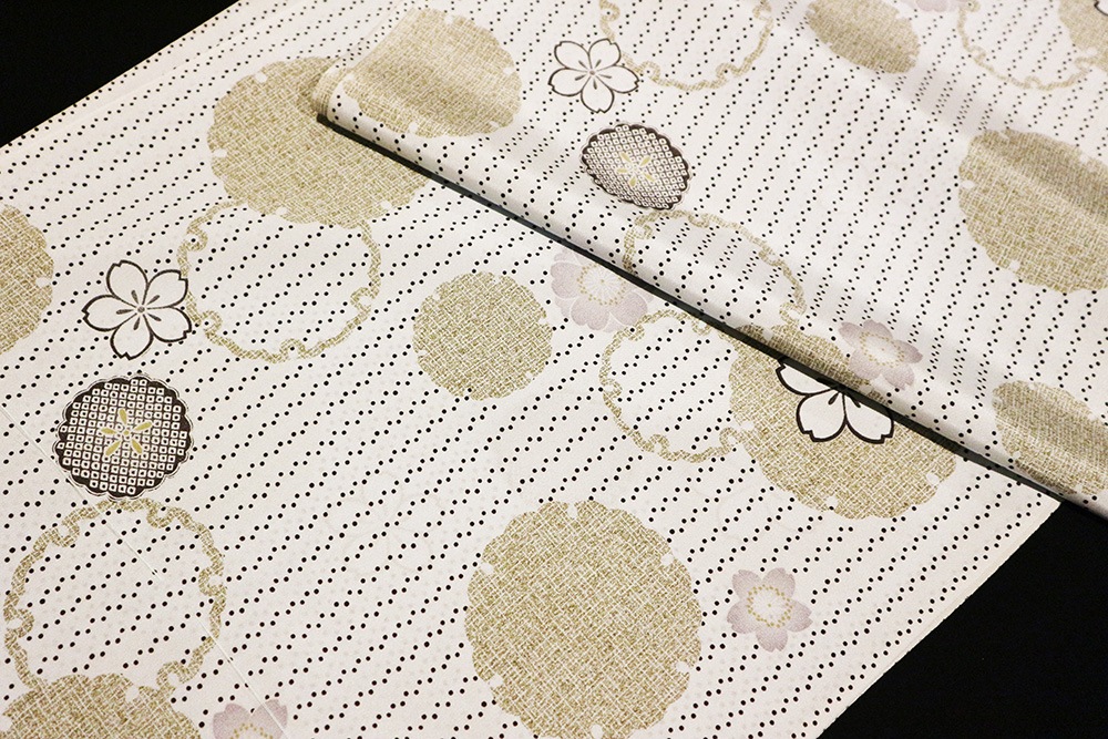 ☘️新品未使用*上質な長襦袢*雪輪花芝地紋*暈し染め*逸品*嬉しいロング丈♡ 最高級正絹おしゃれ長襦袢「雪輪に桜」 | 販売着物商品,長襦袢