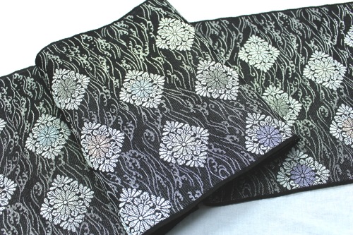 西陣織澤本織物謹製 夏物紗名古屋帯「波に菱菊紋」 | 販売着物商品,夏