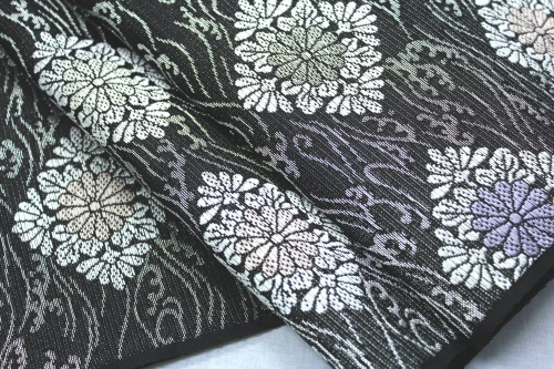 西陣織澤本織物謹製 夏物紗名古屋帯「波に菱菊紋」 | 販売着物商品,夏