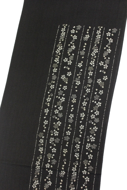 最高級正絹帯揚げ「黒/桜」 | すべての商品 | きものサロンながしま