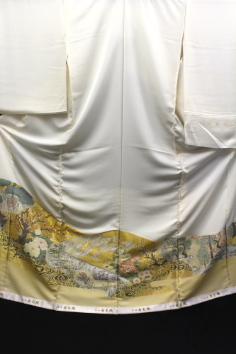 寿光織 縫い取り留袖白生地無地染込み「琳派遊苑」 | すべての