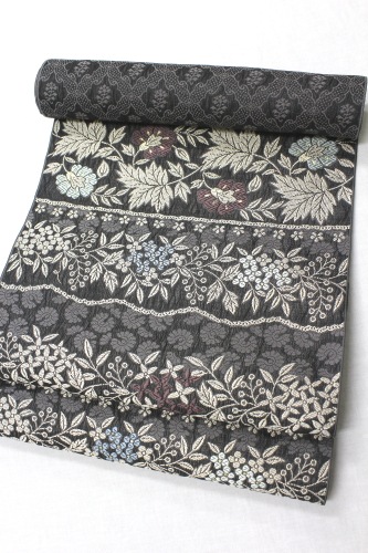 西陣織弥栄織物謹製 九寸名古屋帯「横段唐花」 | 販売着物商品,名古屋