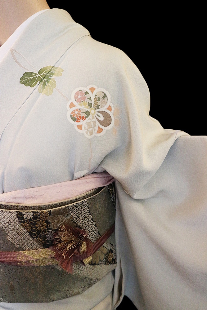 №386　花文様　ぼかし染め　高級正絹訪問着　正絹長襦袢付　小物もフルセット ho-mi081_1.jpg