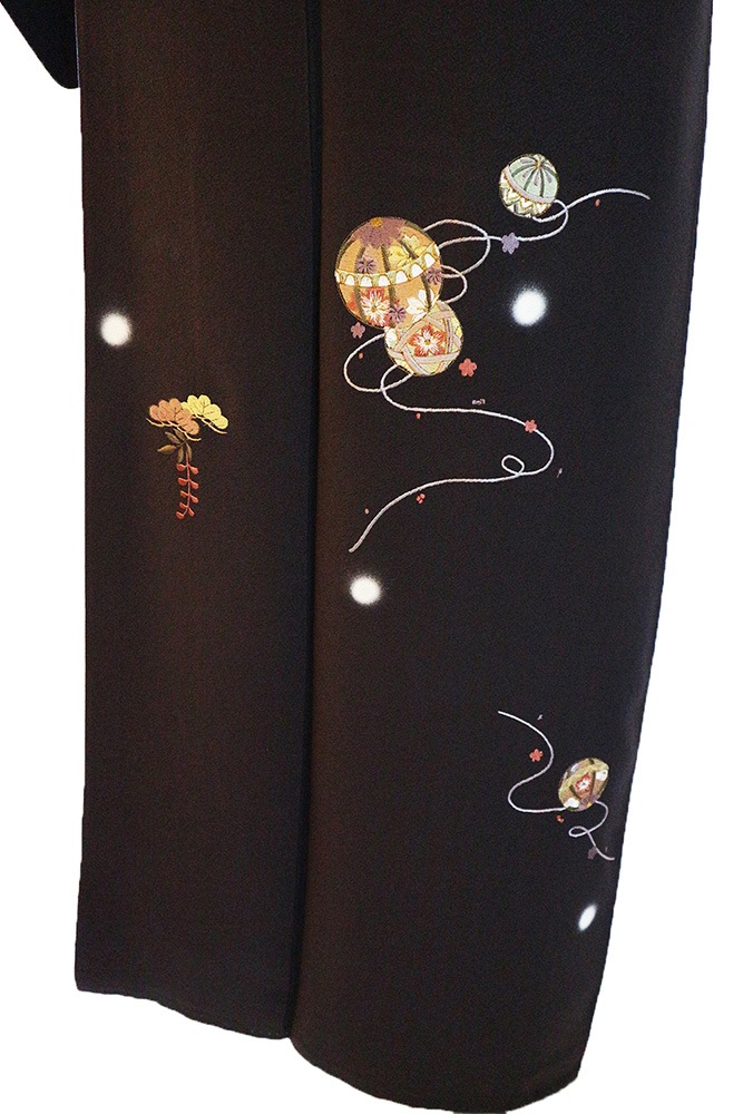 正絹訪問着 レンタルフルセット「手鞠と小花刺繍に蛍ぼかし