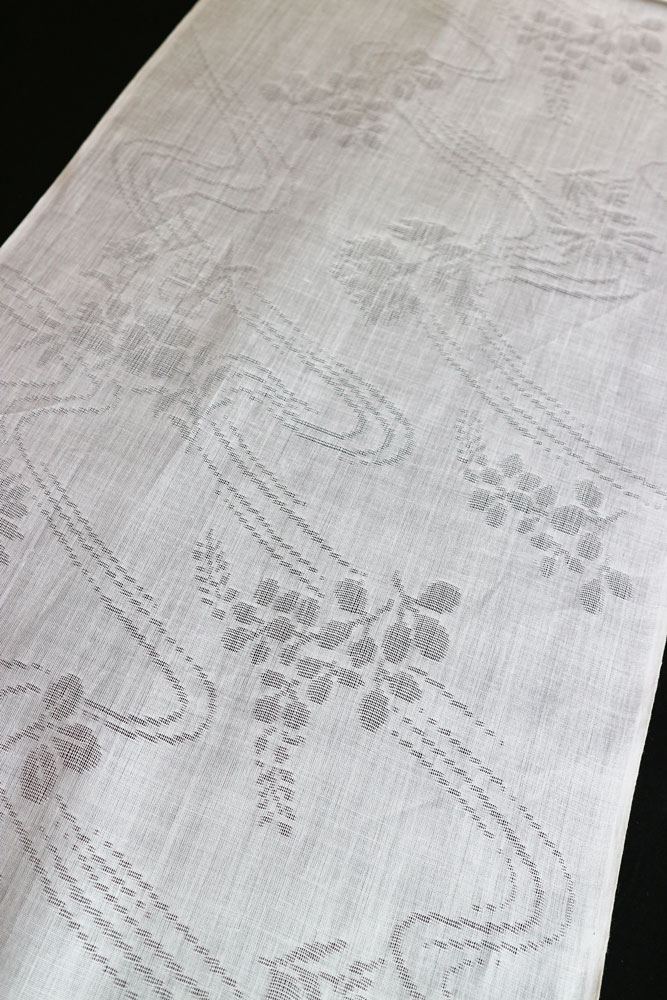 Ya-8054　長襦袢　本麻　紋　紗　じゅばん　和装　着付　和服　着物 うそつき襦袢 うそつき長じゅばん 長襦袢 夏用 本麻 近江麻.：つゆ