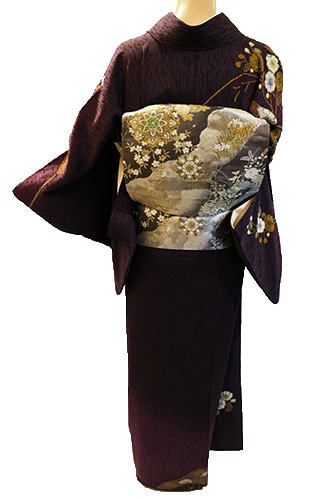 1113 ファッション 訪問着フルセット 辻が花 モノトーン 着物 正絹 難