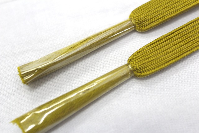 高級金箔糸使用帯締め地 帯締め 未使用 新品 平組 正絹 両面使用可 茶系 黄土色 最高級