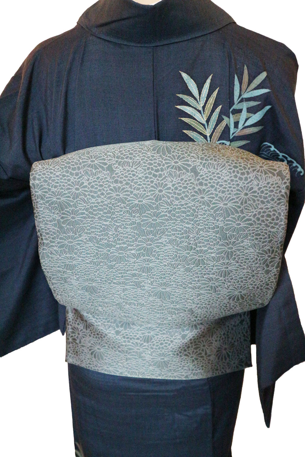 単衣　小紋フルセット　麻の葉　紬　夏着物　着物　正絹　L2 単衣 小紋フルセット 麻の葉 紬 夏着物 着物 正絹 L2