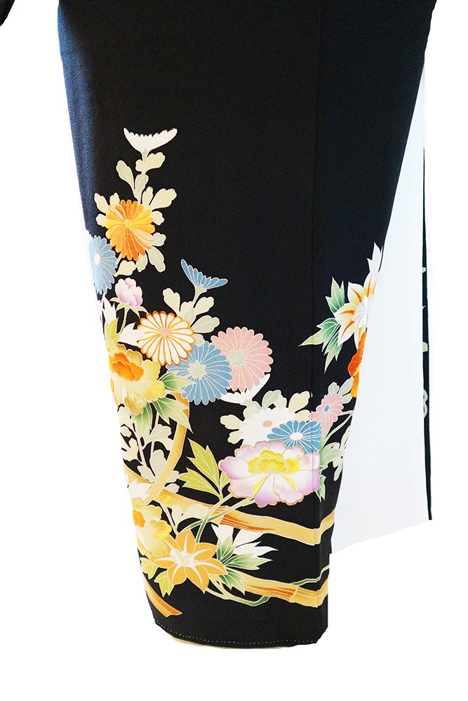 正絹黒留袖レンタルフルセット「友禅に刺繍 のしに花」 | レンタル着物