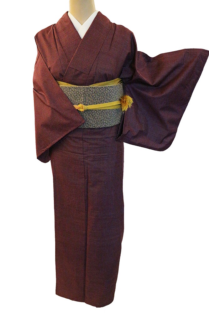 正絹単衣紬レンタルフルセット「小十字」 | レンタル着物,単衣・夏着物