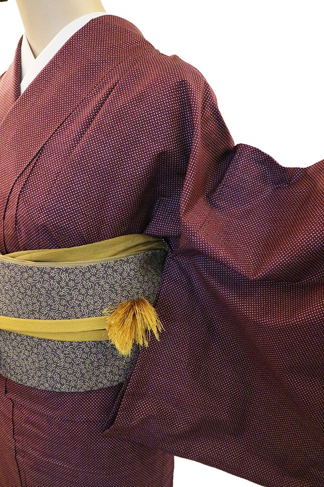 正絹単衣紬レンタルフルセット「小十字」 | レンタル着物,単衣・夏着物