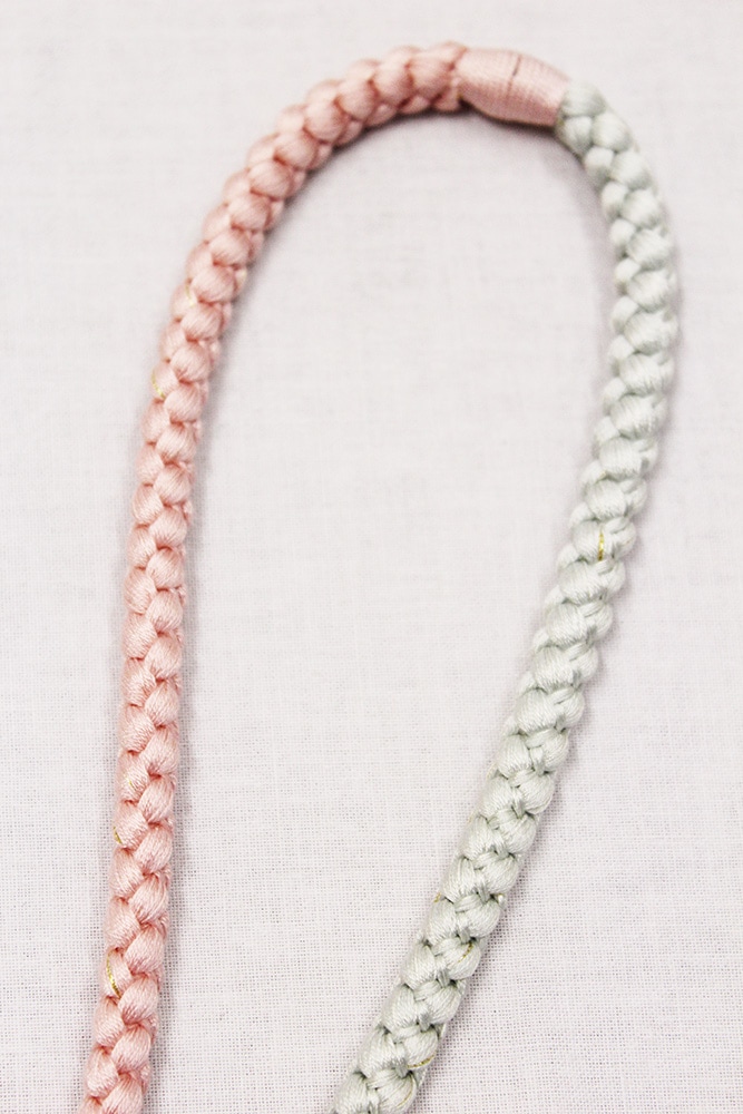 手組紐正絹おしゃれ帯締め「ピンクに水色」 | 販売着物商品,帯揚げ