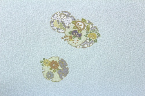 最高級丹後ちりめん小紋「雪輪に花飛び柄」 | 販売着物商品,おしゃれ