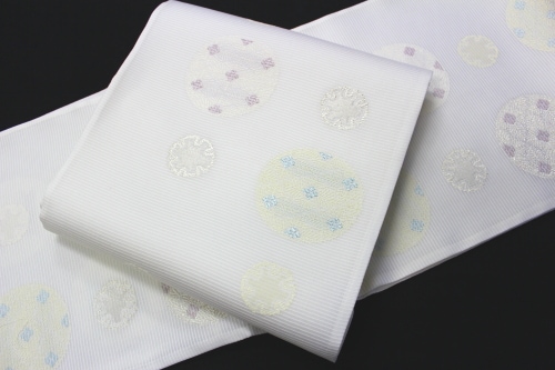 橋本テル織物謹製 夏物絽袋帯「丸華紋に雪輪」 | 販売着物商品,夏帯,夏