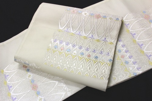 新品未使用 正絹 袋帯『西陣織』 【ブルー 洋風華紋】 No.1763 新品未使用 正絹 袋帯『西陣織』 【ブルー 洋風華紋】 No.1763