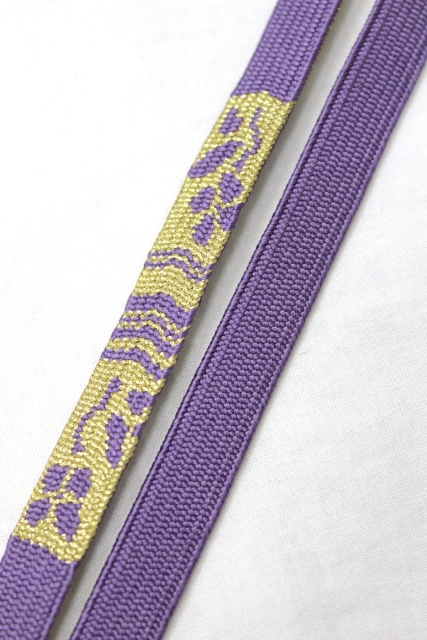 手組紐正絹帯締め「江戸紫に金糸使用」 | すべての商品 | きものサロン