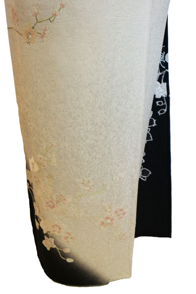 K0714 単衣袖 未使用品 逸品 お洒落 墨流し 正絹 長襦袢 居敷当付 長襦袢 洗える 正絹 半襟付 レディース 正絹長襦袢 オフホワイト