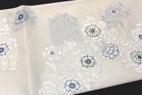 西陣織浅山謹製 夏物袋帯「真珠箔 唐花華紋」 | 販売着物商品,夏帯,夏