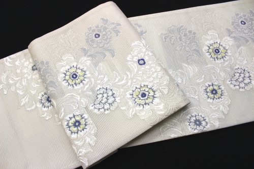 西陣織浅山謹製 夏物袋帯「真珠箔 唐花華紋」 | 販売着物商品,夏帯,夏