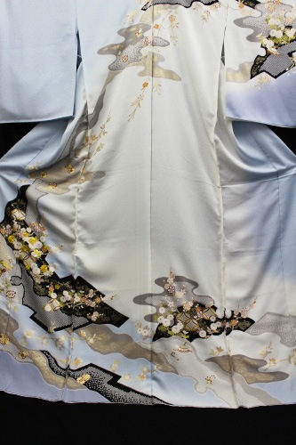 豪華正絹訪問着 金駒刺繍 未使用 京友禅 金駒刺繍 雪輪 花