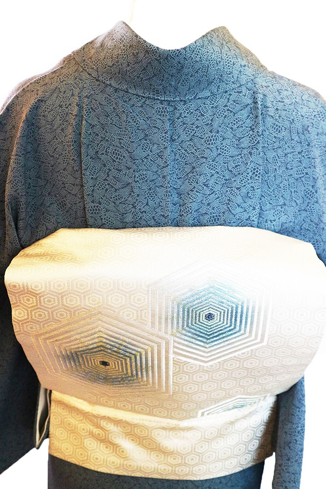 小紋　江戸小紋　フルセット　着物　正絹　江戸小紋三役　行儀　ロング　J1 正絹江戸小紋レンタルフルセット「亀総柄」 | レンタル着物