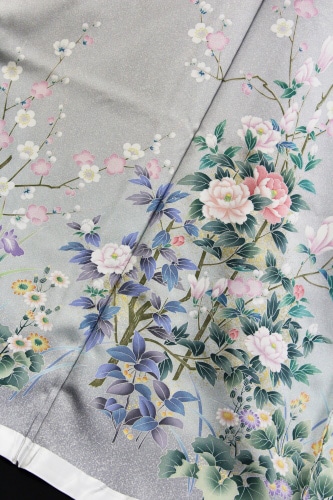 最高級丹後ちりめん訪問着「タタキに四季の花」 | 販売着物商品