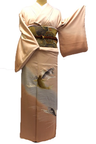 正絹訪問着レンタルフルセット｢刺繍 波に鯉｣ | すべての商品 | きもの