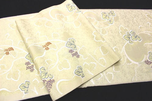 【専用】ガード加工.正絹夏絽九寸名古屋帯 西陣織 ふくい 若松文秘色色 2269 専用】ガード加工.正絹夏絽九寸名古屋帯 西陣織 ふくい 若松文秘