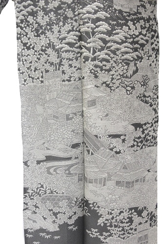 【単衣】正絹　訪問着　茶屋辻柄　嘘つき襦袢付き 正絹訪問着 レンタルフルセット「総柄刺繍 茶屋辻」 | レンタル