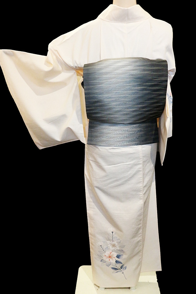 美品　正絹袷　白山紬創作訪問着単品 正絹単衣紬訪問着 レンタルフルセット「友禅 山茶花」 | すべての商品