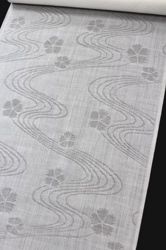 トスコ麻混夏物長襦袢「流水に撫子」 | 販売着物商品,長襦袢,夏用