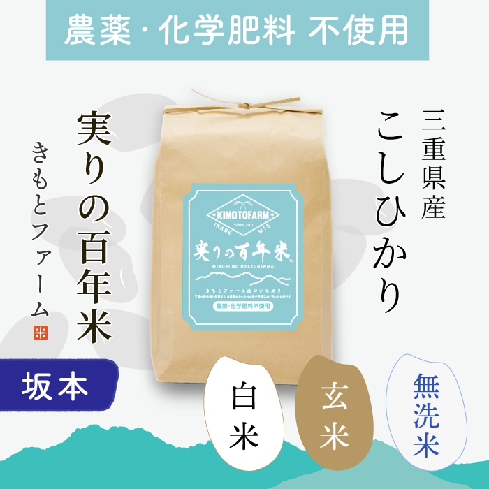 坂本01】2025年産 実りの百年米 農薬・化学肥料不使用 KIMOTOファーム