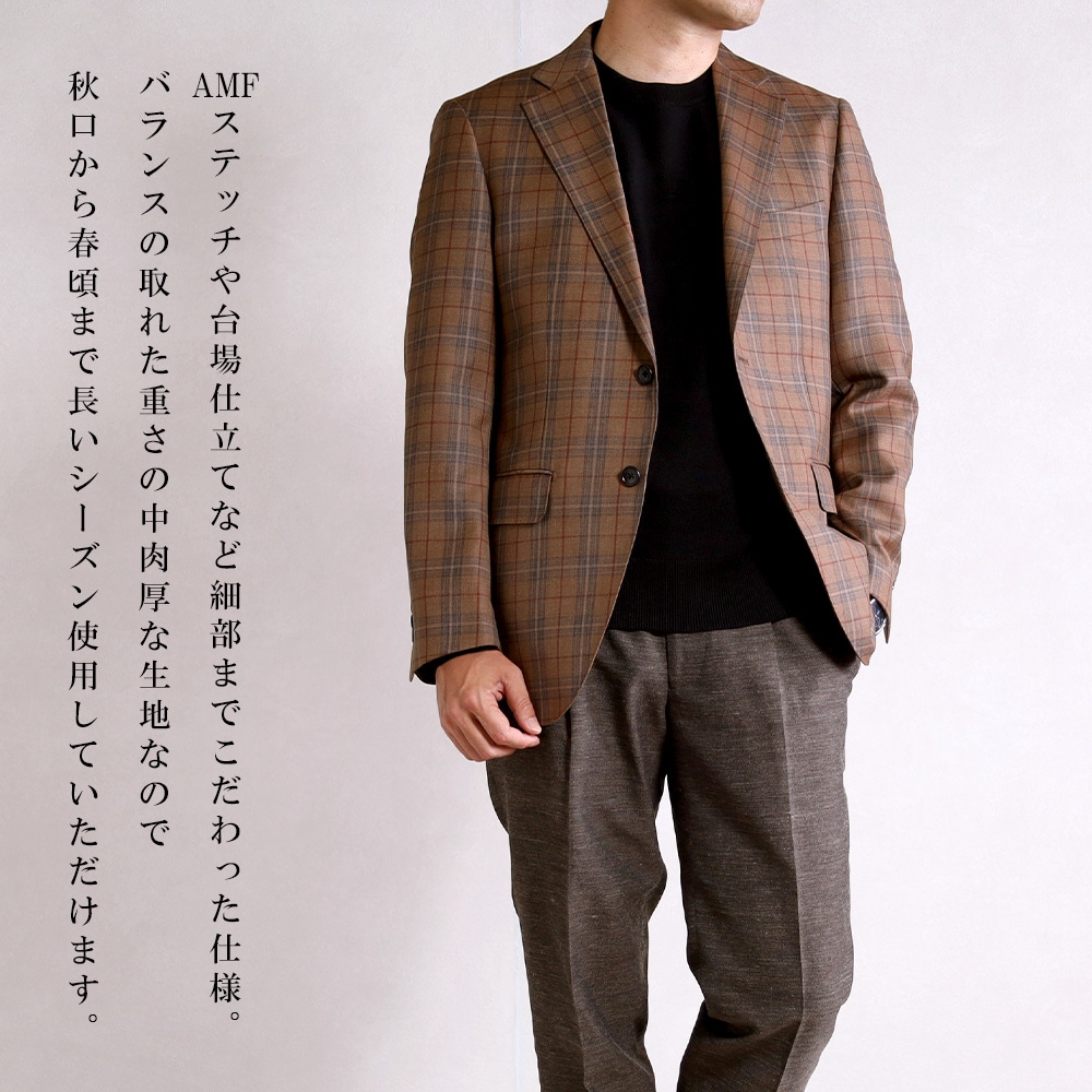 ���㥱�å� ��� �����ԥ����� LoroPiana Super 130's �����ꥢ���� �ơ��顼�ɥ��㥱�å� ����ݡ��� ������100% ���� �� 2�ĥܥ��󥸥㥱�å� �ӥ��ͥ����㥱�å� �����å� �֥饦�� �ͥ��ӡ�