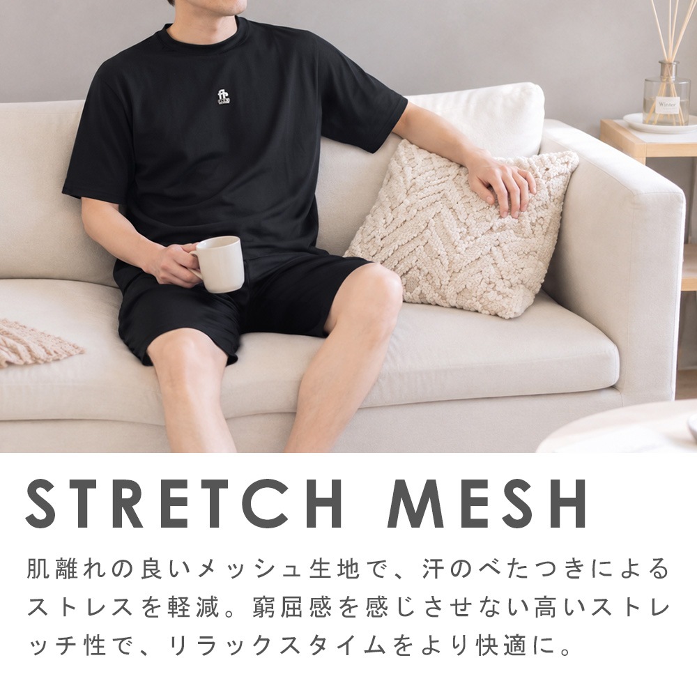 ���¥�� �ѥ���� TERAX �ƥ�å��� �롼�०���� Ⱦµ T����� �ϡ��եѥ�� �岼���å� ������ ��� ���ȥ�å� ���ֳ��� FLOW RELAXING WEAR ��å��� �ߥ˥�åե�