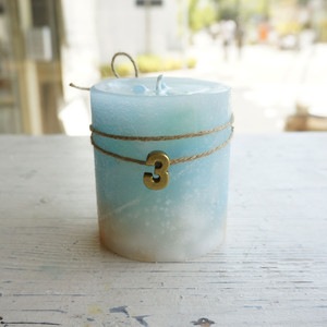 Kinariオリジナル 誕生石カラーキャンドル Box付き 3月 アクアマリン ハンドメイドキャンドル 誕生石キャンドル キャンドル材料卸販売キナリ