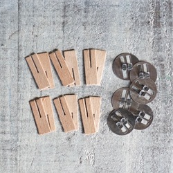 ウッドウィック】木製芯 クロスタイプ 10mm×30mm (専用座金付) 【6本