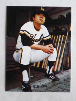 73075 カルビープロ野球カード 1973年 No.75 南海 野村克也 旗版 並 