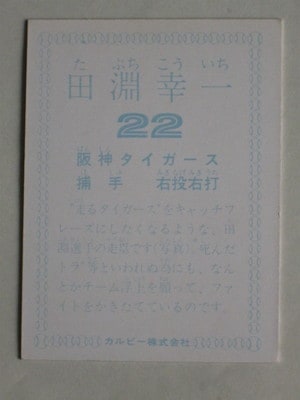 78130 カルビープロ野球カード 1978年 阪神 田淵幸一 美下品