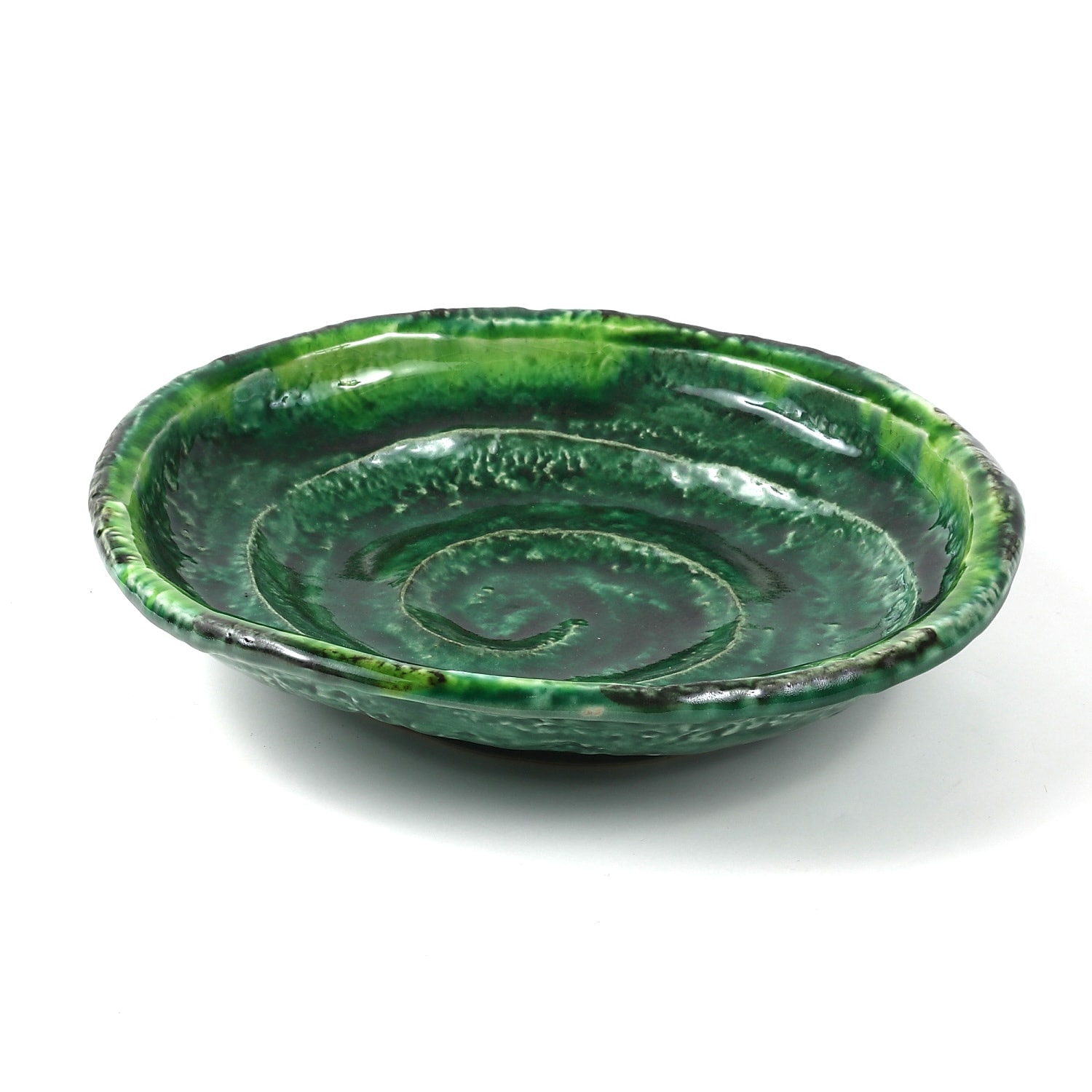 美濃焼】緑釉黄流し六兵衛7.0皿｜創亭やぶきたオンライン