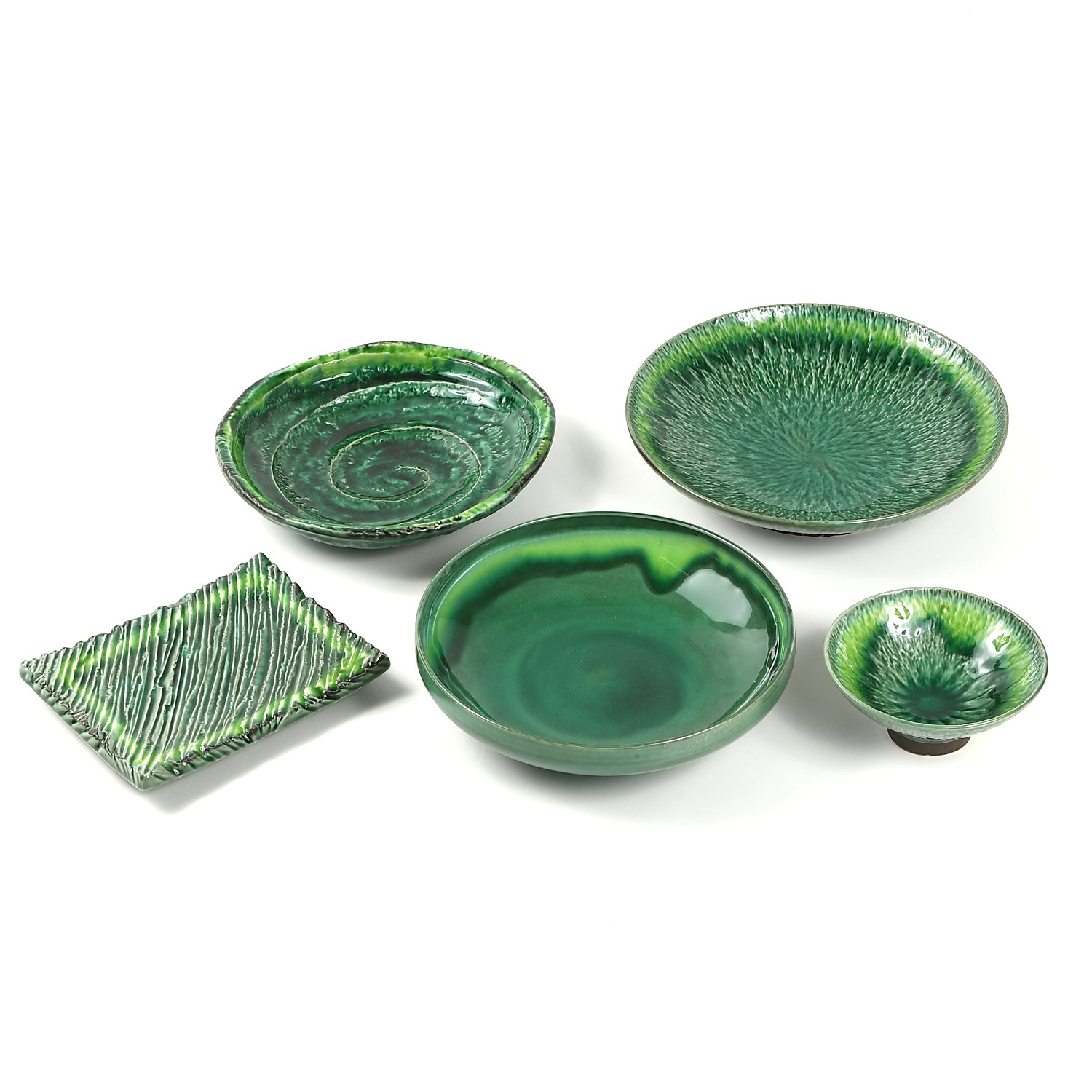 美濃焼】緑釉黄流し六兵衛7.0皿｜創亭やぶきたオンライン