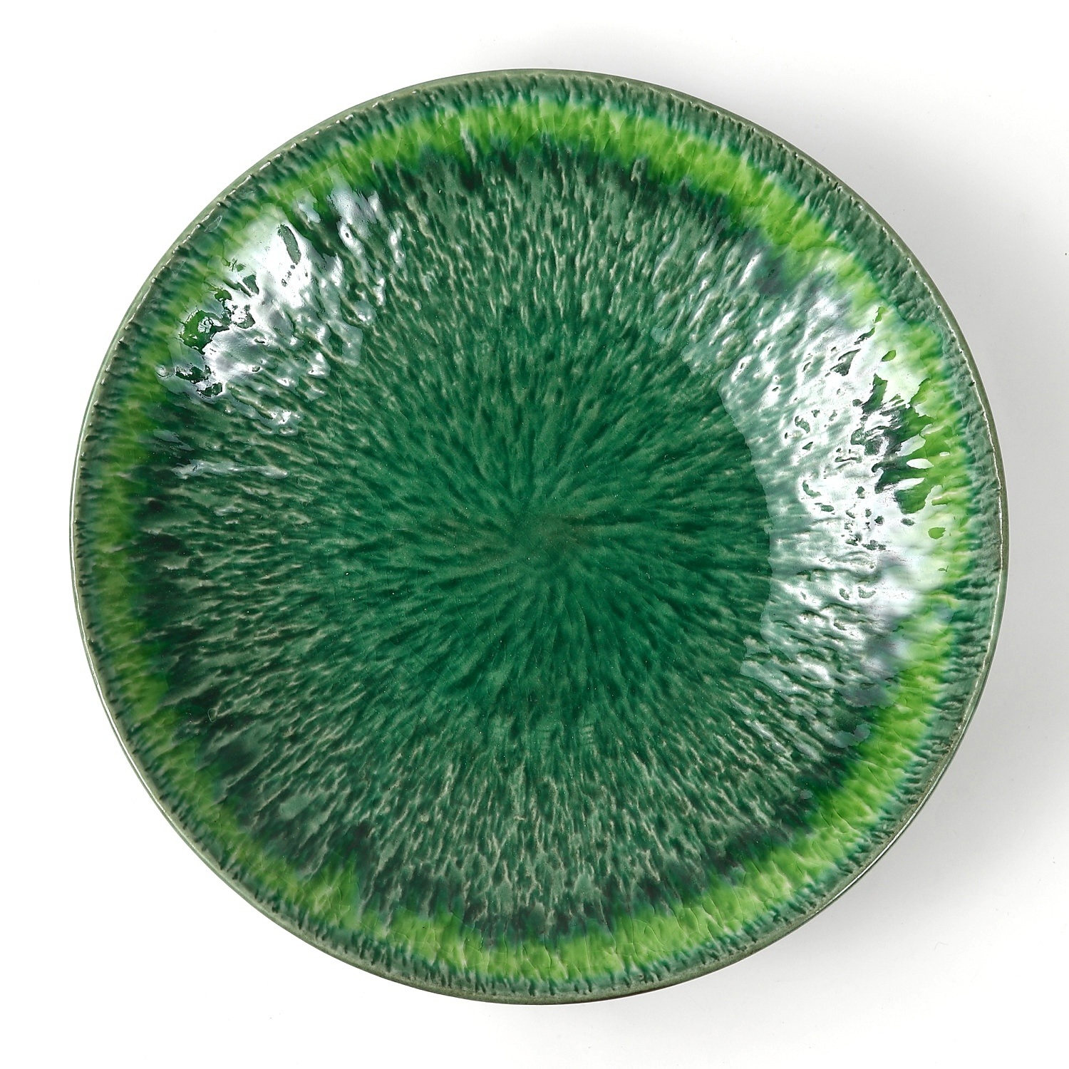 美濃焼】緑釉黄流しトチリ8.0鉢｜創亭やぶきたオンライン