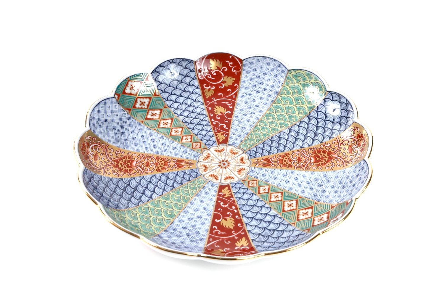 【高級】林九郎四方割木甲花紋　蓋物揃 ☆ 林九郎・四方割木甲花紋・蓋物揃い・5客