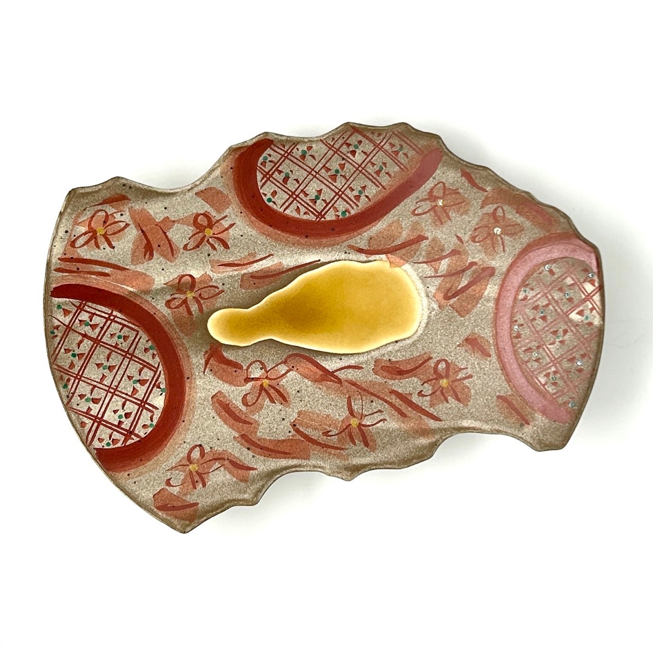 美濃焼】赤絵花散らしちぎり和皿｜創亭やぶきたオンライン